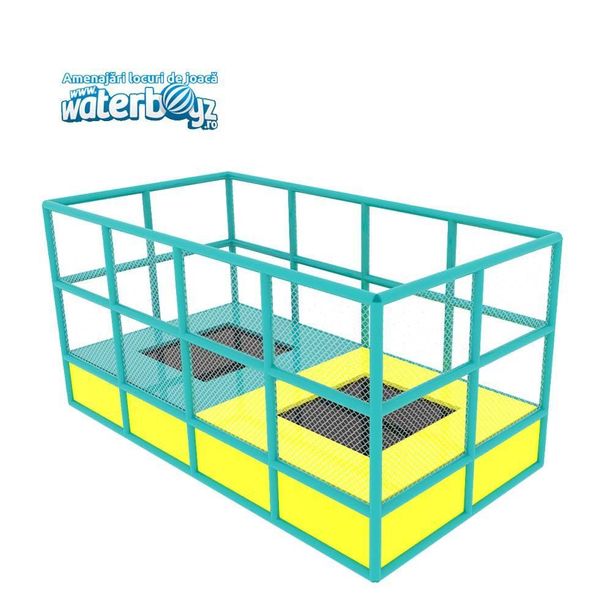 Trambulina modulara elastica pentru interior cu 2 locuri Junior, 400x204x200 cm, 3-12 ani