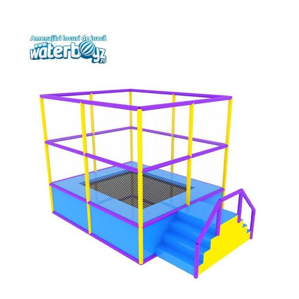 Trambulina modulara elastica pentru interior cu 1 loc Olimpica, 322x276x300 cm, 3-12 ani