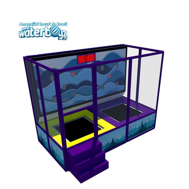 Trambulina interactiva cu sistem electronic pentru interior, 120x120 cm, 3-12 ani