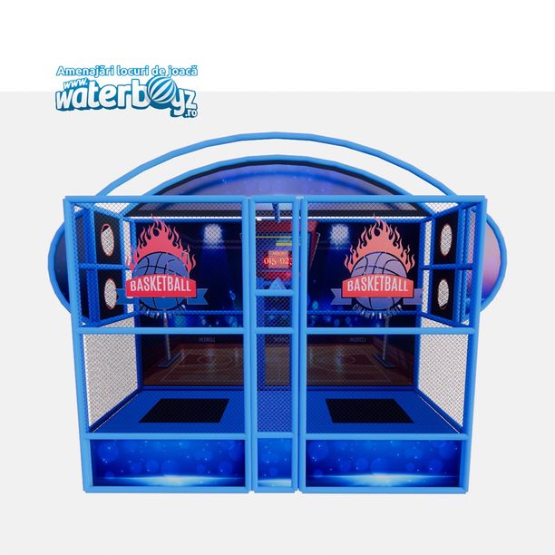 Trambulina modulara elastica pentru interior Challange Basketball, 120x120 cm, +3 ani