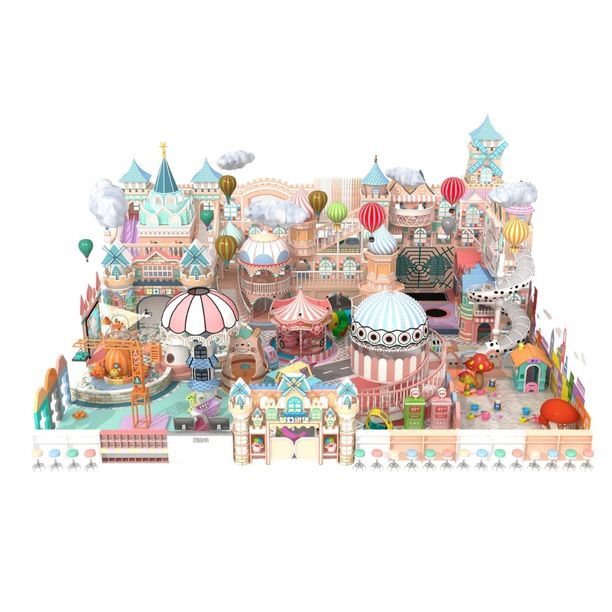 Amenajare completa loc de joaca de interior la cheie Pink Castle 365 m2, 3-12 ani
