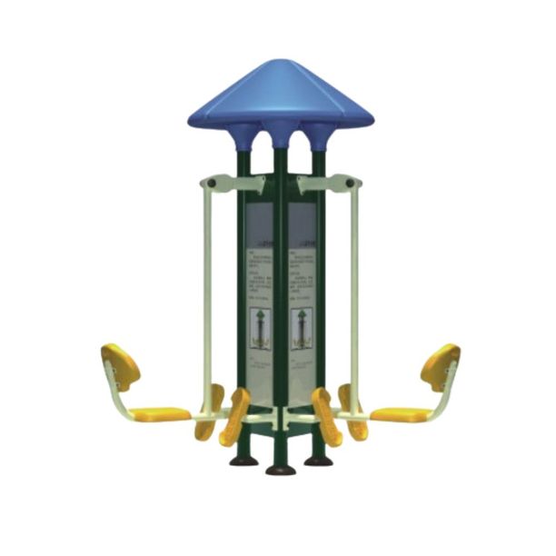 Aparat de fitness dublu pentru picioare Model 9 pentru exterior, 250x250x220 cm, metal si plastic LLDPE
