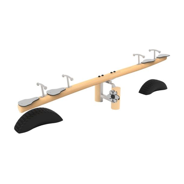 Balansoar cu 4 locuri din lemn Robinia pentru exterior model 2, 3-14 ani, 390x80x75 cm