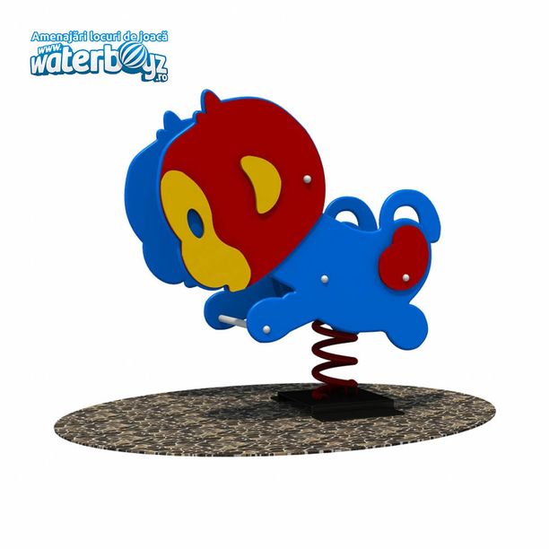Balansoar pe arc pentru copii Maimutica, 1-4 ani, 60x39x69 cm, metal si plastic HDPE, multicolor