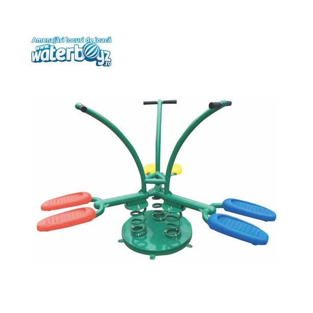 Balansoar cu 3 locuri pentru copii, 3-10 ani, metal si plastic LLDPE, multicolor. Φ200x120 cm