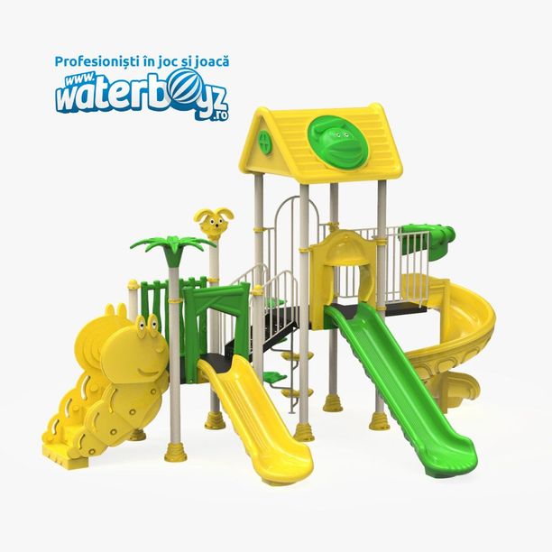 Complex de joaca pentru copii de metal Parc model 1, exterior, 3-12 ani, 439x626x422 cm