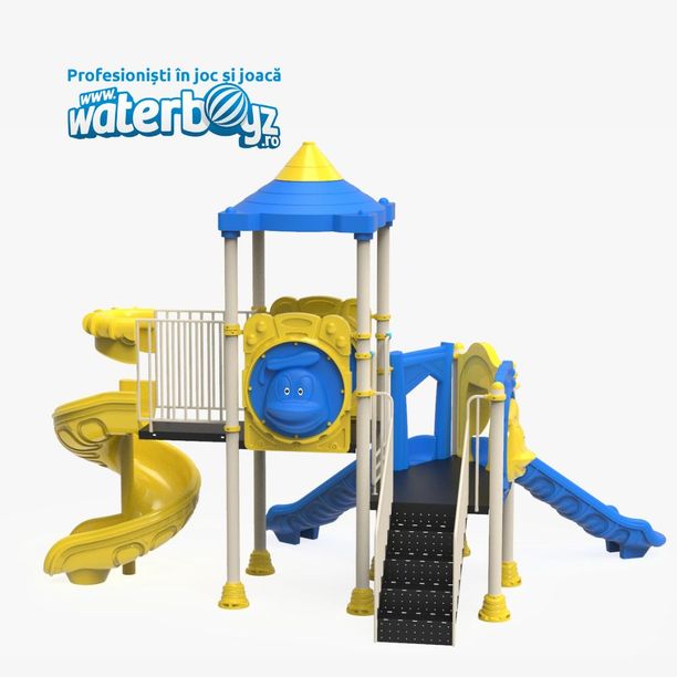 Complex de joaca pentru copii de metal Parc model 5, exterior, 3-12 ani, 567x374x408 cm