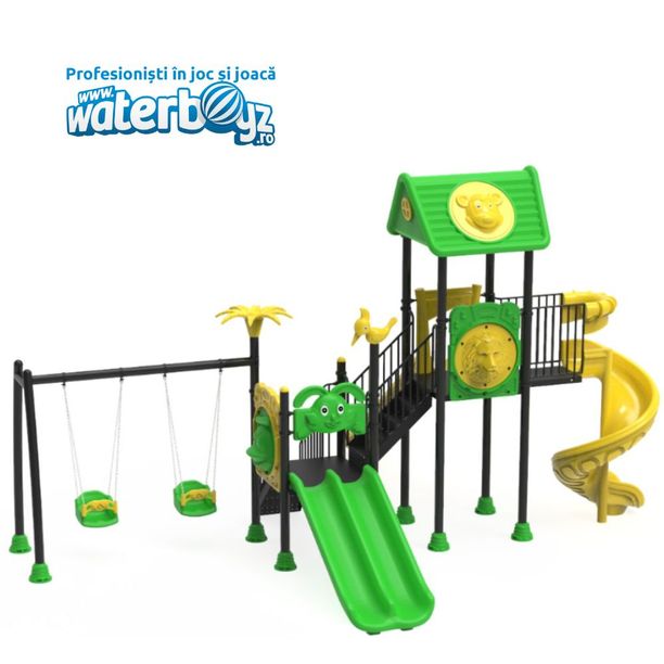 Complex de joaca pentru copii de metal Parc model 9, exterior, 3-12 ani, 827x678x472 cm