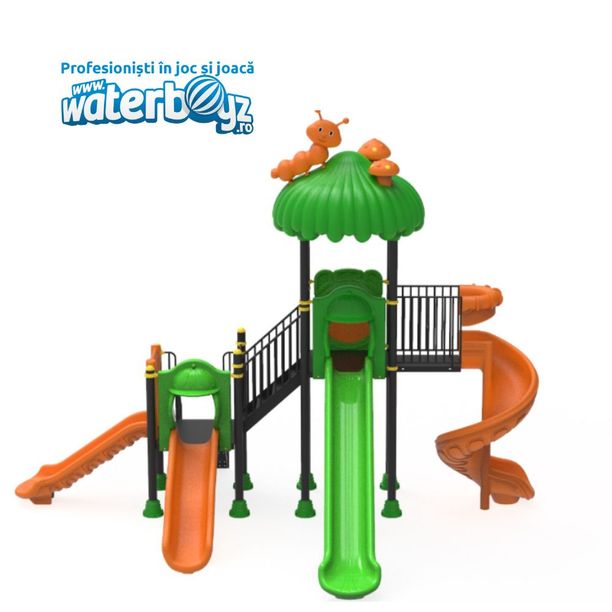 Complex de joaca pentru copii de metal Parc model 10, exterior, 3-12 ani, 711x544x544 cm
