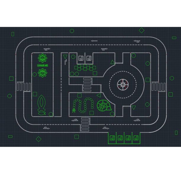 Figurina 2D Circuit Educatie Rutiera pentru locuri de joaca