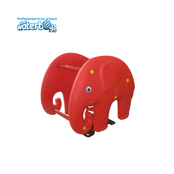 Balansoar pe arc pentru copii Funny Elefant 2, 1-4 ani, 65x46x66 cm, metal si plastic LLDPE, rosu