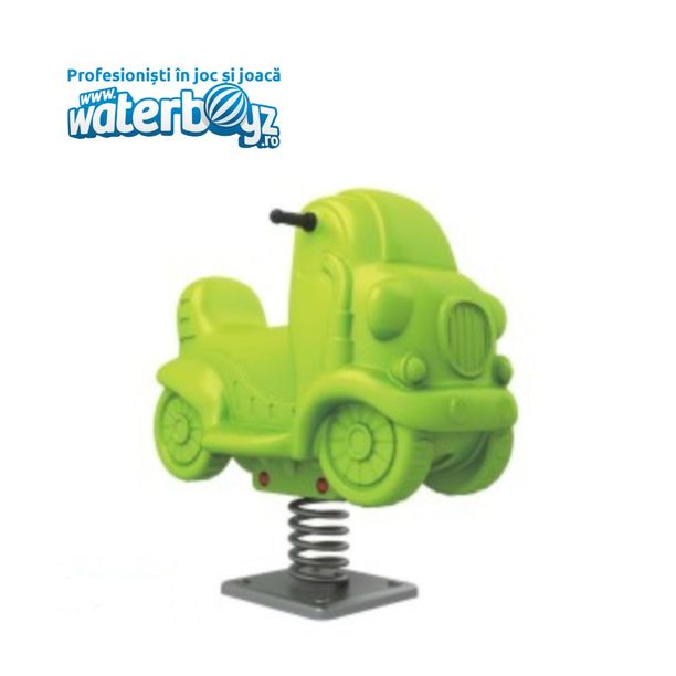 Balansoar pe arc pentru copii Funny Scuter, 1-4 ani, 84x61x40.5 cm, metal si plastic LLDPE, verde