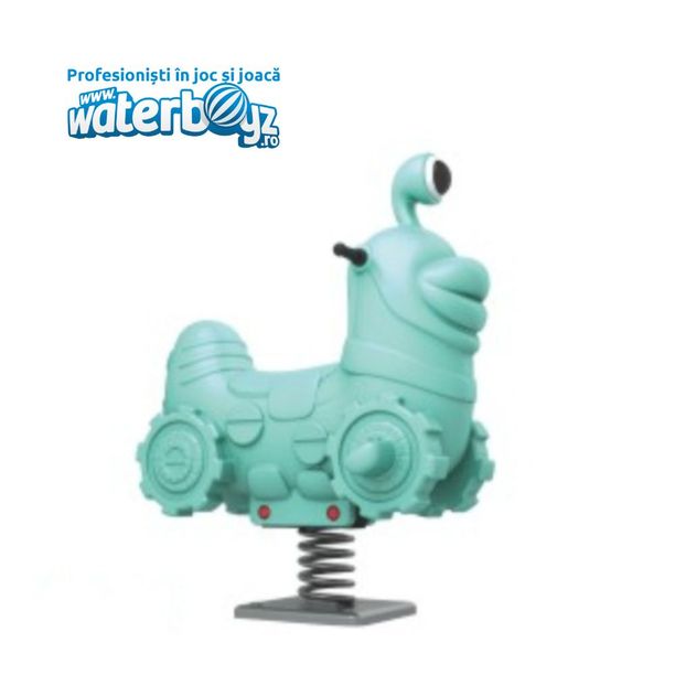 Balansoar pe arc pentru copii Funny Monstrulet, 1-4 ani, 81x80x44 cm, metal si plastic LLDPE, verde