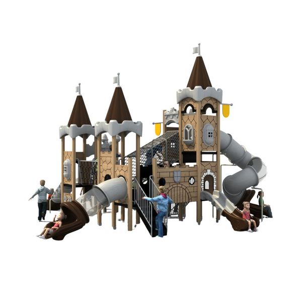 Complex de joaca pentru copii de metal Caesar Castle 3, exterior, 3-15 ani, 850x840x600 cm