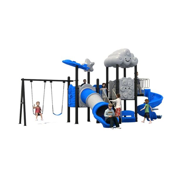 Complex de joaca pentru copii de metal Cloud 6, exterior, 3-15 ani, 750x350x380 cm
