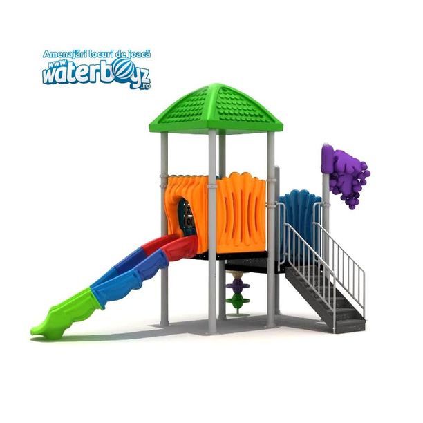 Complex de joaca pentru copii de metal Economy 26, exterior, 3-12 ani, 470x300x370 cm