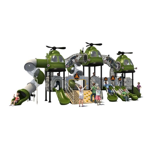 Complex de joaca pentru copii de metal Helicopter 10, exterior, 3-15 ani, 1120x570x470 cm