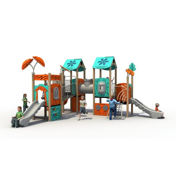 Complex de joaca pentru copii de metal Nature 2, exterior, 3-15 ani, 800x640x370 cm