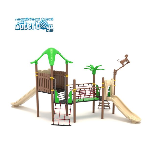 Complex de joaca pentru copii de metal Padurea Fermecata 20, exterior, 3-12 ani, 815x440x360 cm