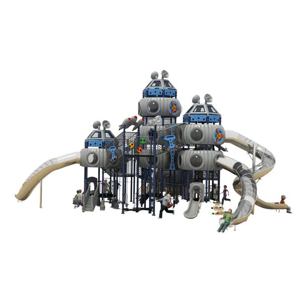 Complex de joaca pentru copii de metal Space Base 1, exterior, 3-15 ani, 1580x1350x850 cm