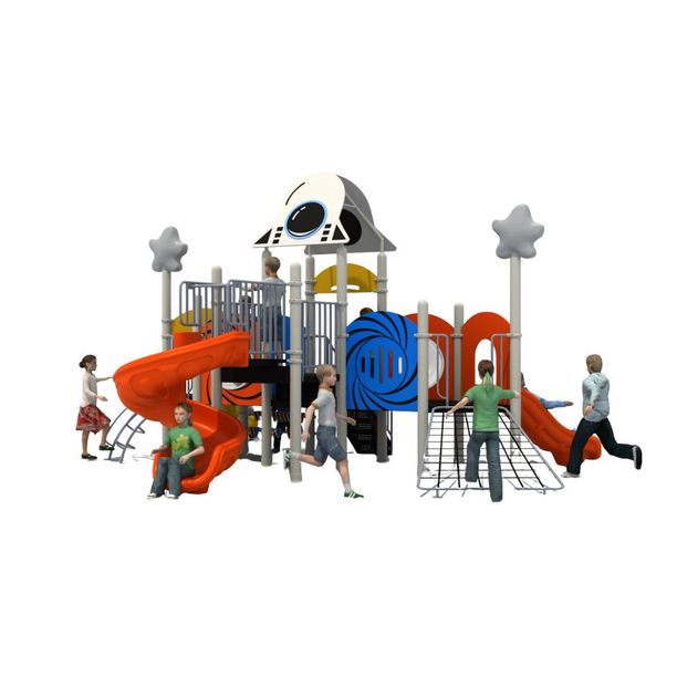 Complex de joaca pentru copii de metal Stellar, exterior, 3-15 ani, 690x520x380 cm