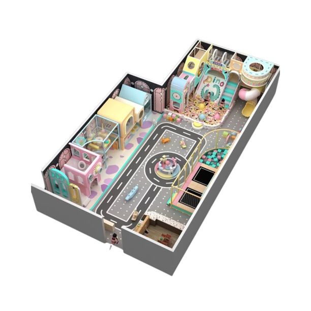 Loc de joaca modular de interior pentru copii Dino World, 3-12 ani