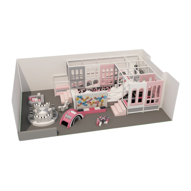 Loc de joaca modular de interior pentru copii Pinky Lines, 3-12 ani