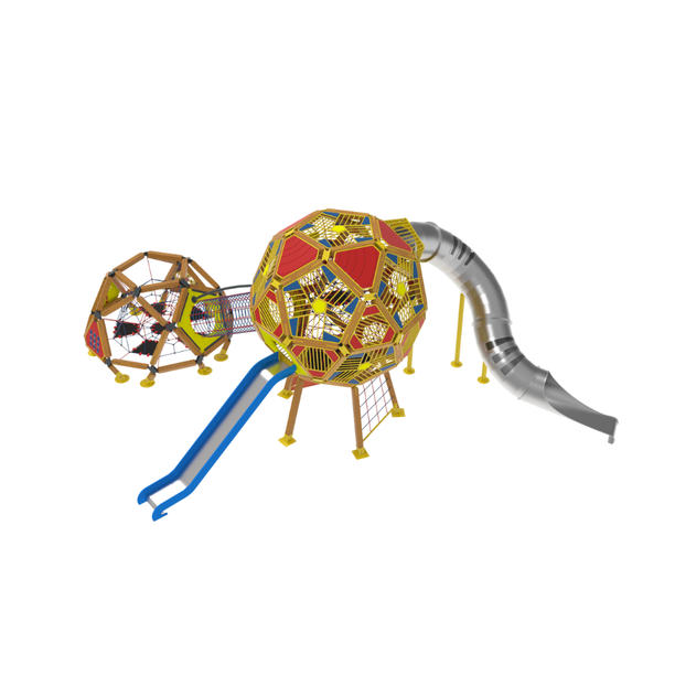 Loc de joaca pentru copii din lemn Arhimede 4, exterior, 5-16 ani, 870x680x450 cm