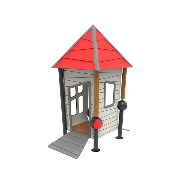 Loc de joaca pentru copii din lemn Crooked House 1, exterior, 0-2 ani, 90x60x120 cm