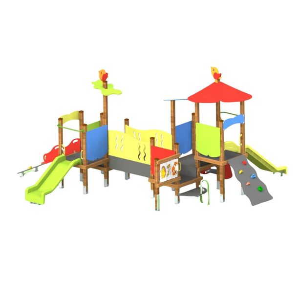 Loc de joaca pentru copii Happy Nature 16, exterior, 2-6 ani, 515x486x254 cm