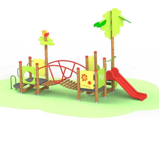 Loc de joaca pentru copii Happy Nature 17, exterior, 1-6 ani, 489x191x295 cm