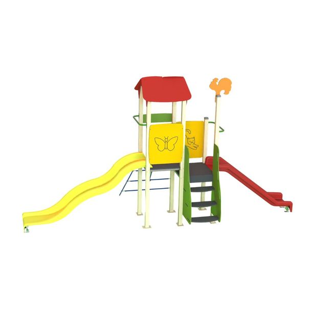 Loc de joaca de exterior Happy Nature model 27, 2-6 ani, 450x186x240 cm