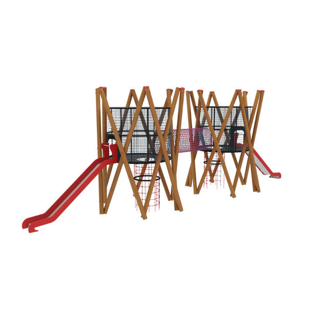 Loc de joaca pentru copii din lemn Royal Tower 4, exterior, 5-16 ani, 330x1450x470 cm