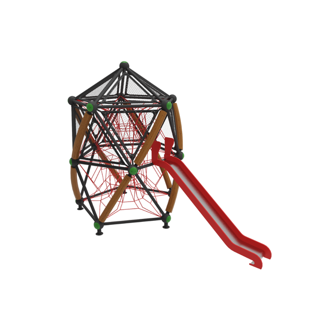 Complex de joaca pentru copii de metal Twist Tower 1, exterior, 3-12 ani, 650x370x490 cm
