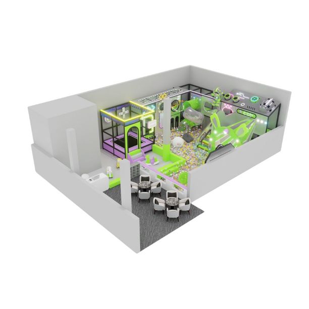 Amenajare completa loc de joaca de interior la cheie Space LED, 3-12 ani
