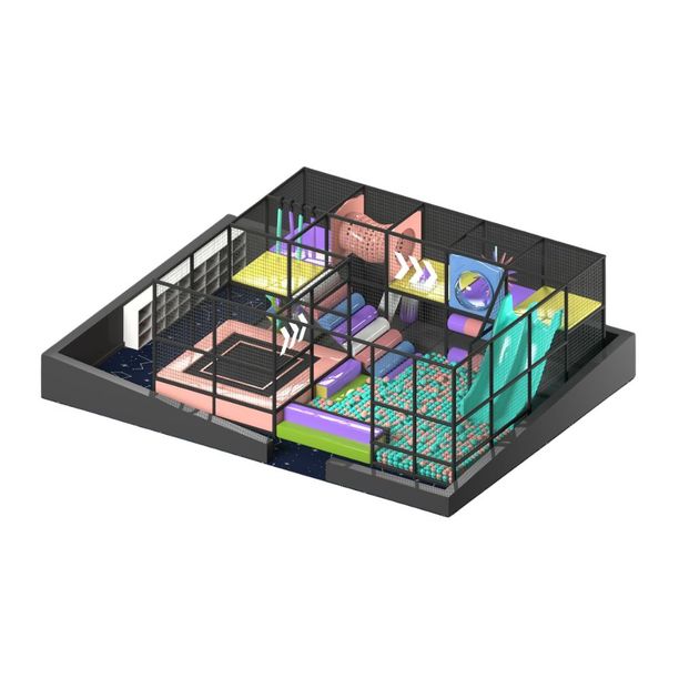 Loc de joaca modular de interior Joy Adventure, 3-12 ani, 618x470x235 cm