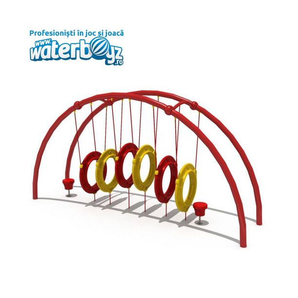 Sistem de catarare pentru copii de exterior Antrenament 3, 3-12 ani, 520x130x260 cm, metal si plastic LLDPE
