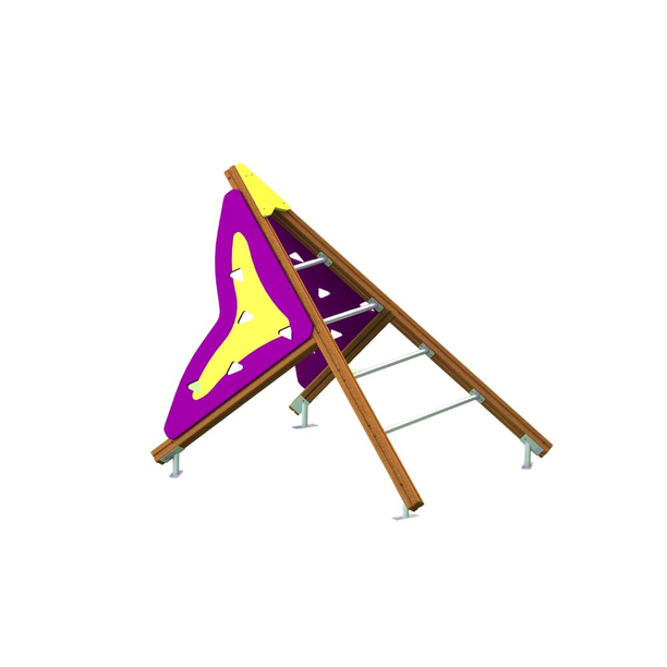 Sistem de catarare pentru copii de exterior Butterfly Model 2, 3-12 ani, 189x167x181 cm, lemn