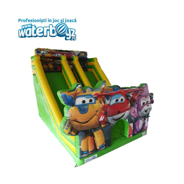Tobogan gonflabil profesional Super Wings cu doua pante