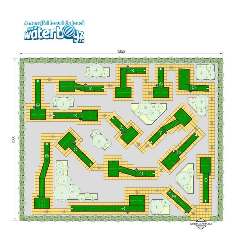Amenajare teren minigolf 15 holes