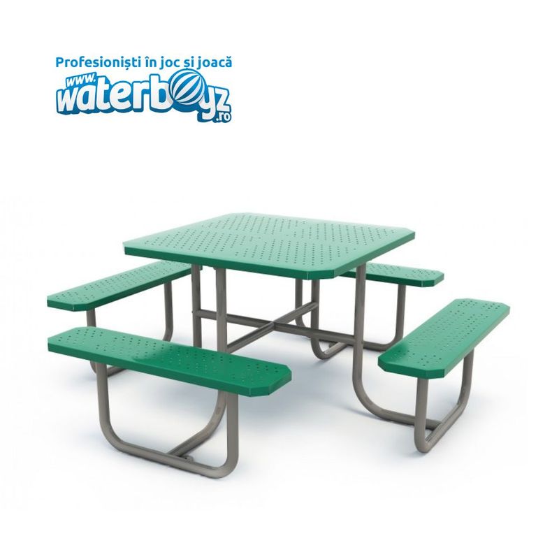 Ansamblu 4 scaune fara spatar si masa picnic