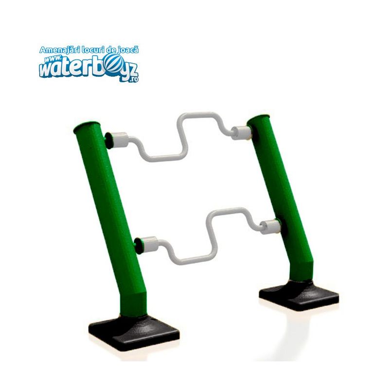 Aparat fitness pentru persoane cu dizabilitati Model 7, exterior, 156x32x100 cm, metal si plastic LLDPE