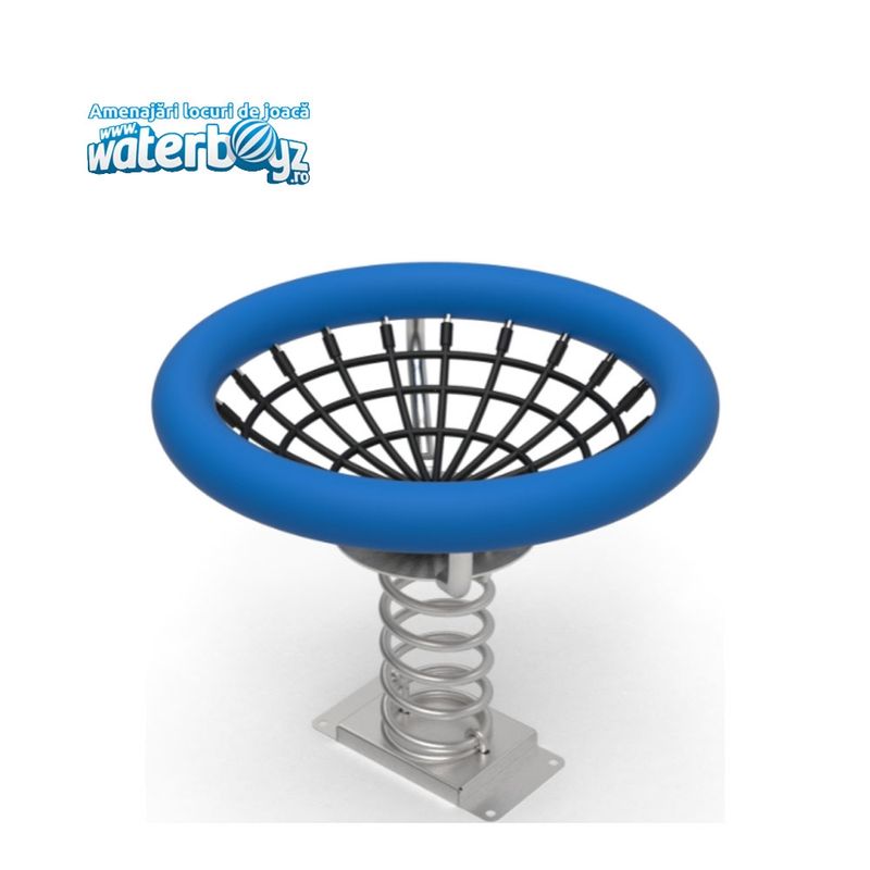 Balansoar pe arc pentru copii Cuib, 1-3 ani, 100x75 cm, metal si plastic LLDPE, albastru