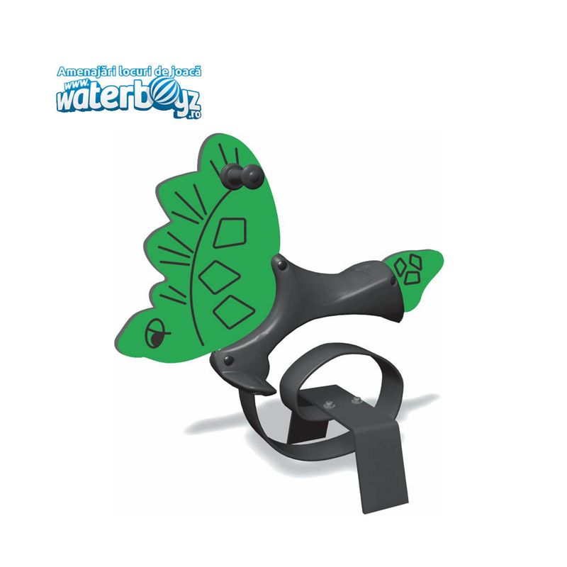 Balansoar pe arc pentru copii Modern Dinozaur, 1-4 ani, metal si plastic HDPE, verde