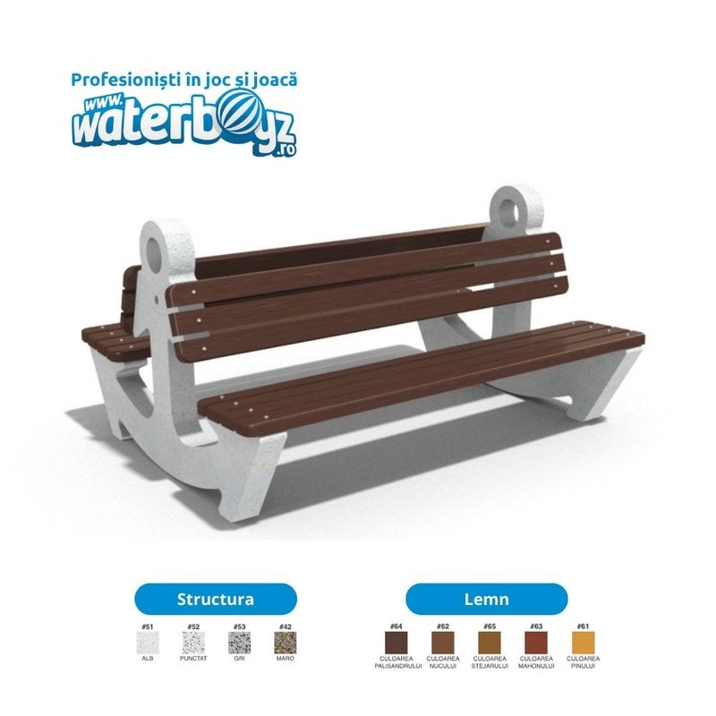 Concrete Urban Park Bench model Anchor