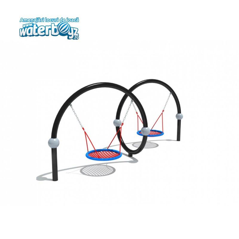 Leagan cuib cu 2 locuri pentru copii, 3-12 ani, 500x220x205 cm