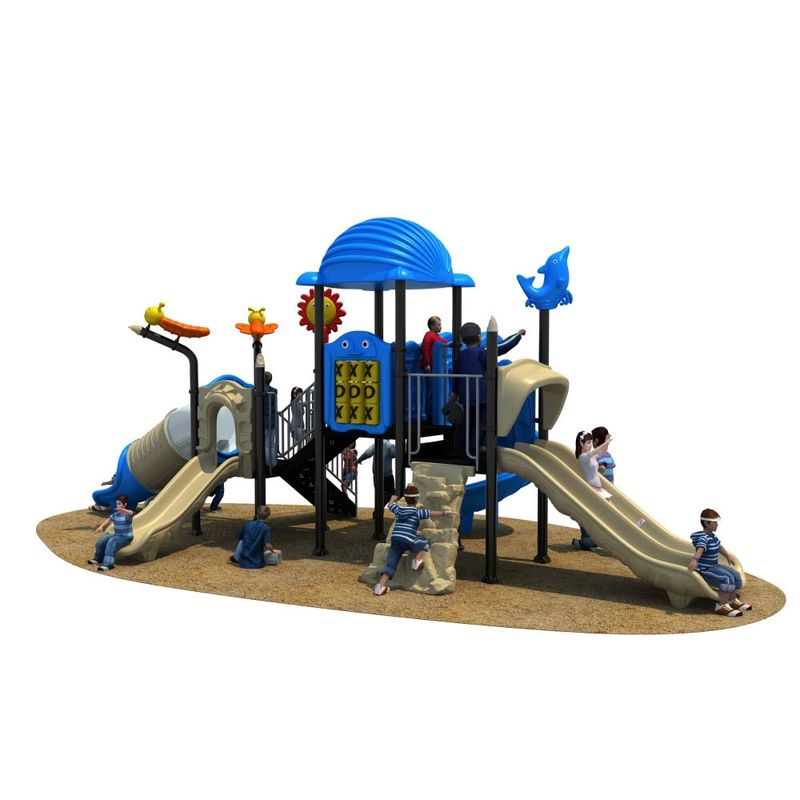 Complex de joaca pentru copii de metal Deep Sea 4, exterior, 3-12 ani, 920x490x395 cm
