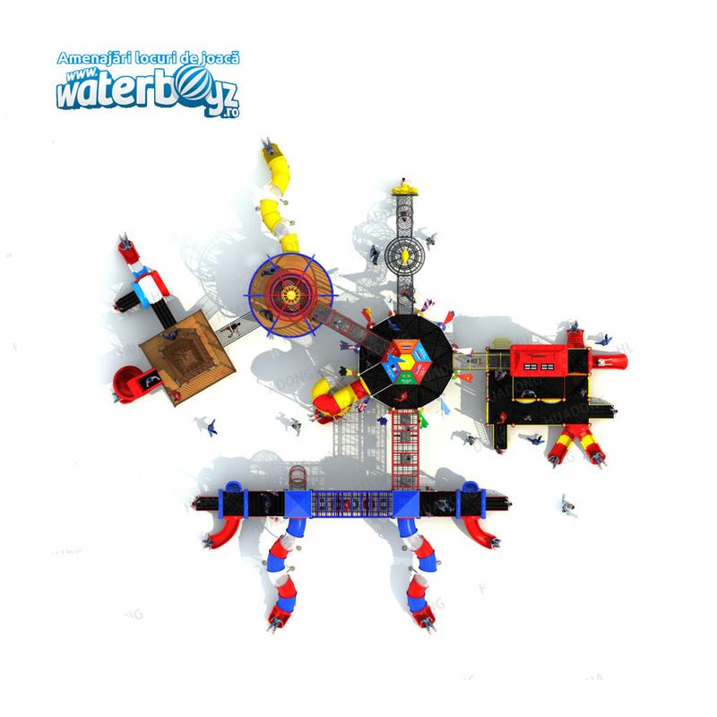Complex de joaca pentru copii de metal Dream of Pleasure Island 3, exterior, 3-12 ani, 2340x2200x900 cm