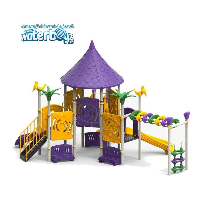 Complex de joaca pentru copii de metal ST-111, exterior, 3-12 ani, 800x600x300 cm