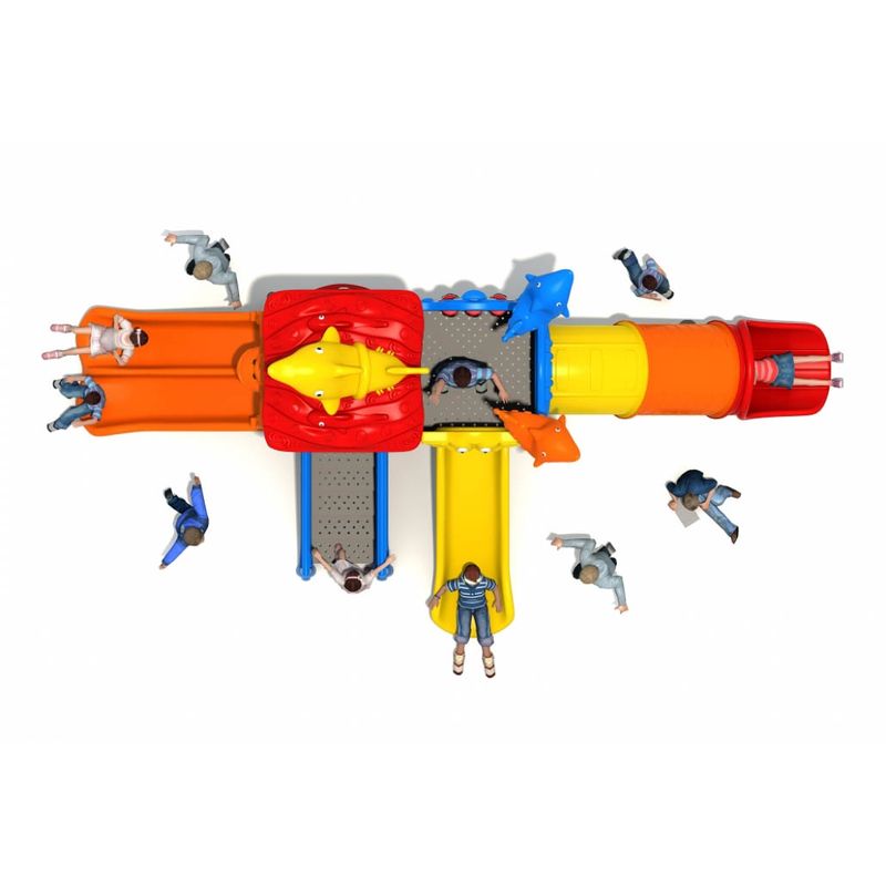 Complex de joaca pentru copii de metal Deep Sea, exterior, 3-12 ani, 650x310x340 cm